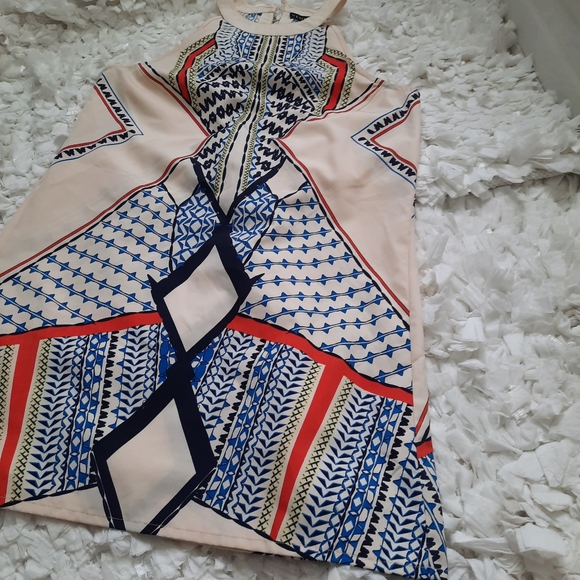 Venus Geometric Print Halter Mini Dress S/M - Picture 2 of 11